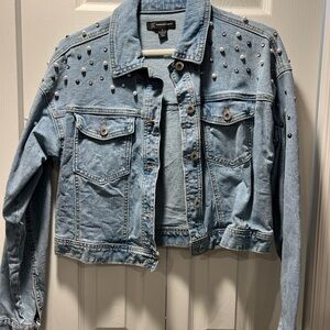 INC International Concepts Light Blue Studded Jean Jacket